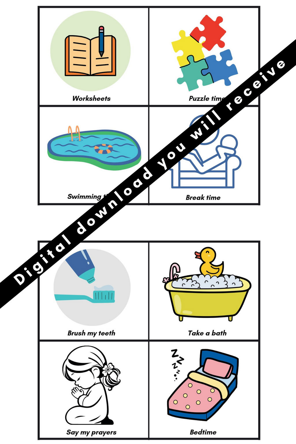 First Then Visuals Bundle PDF