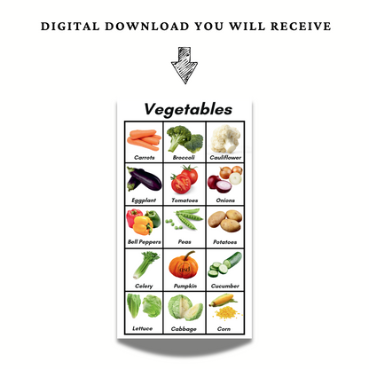 Vegetables Chart (English)