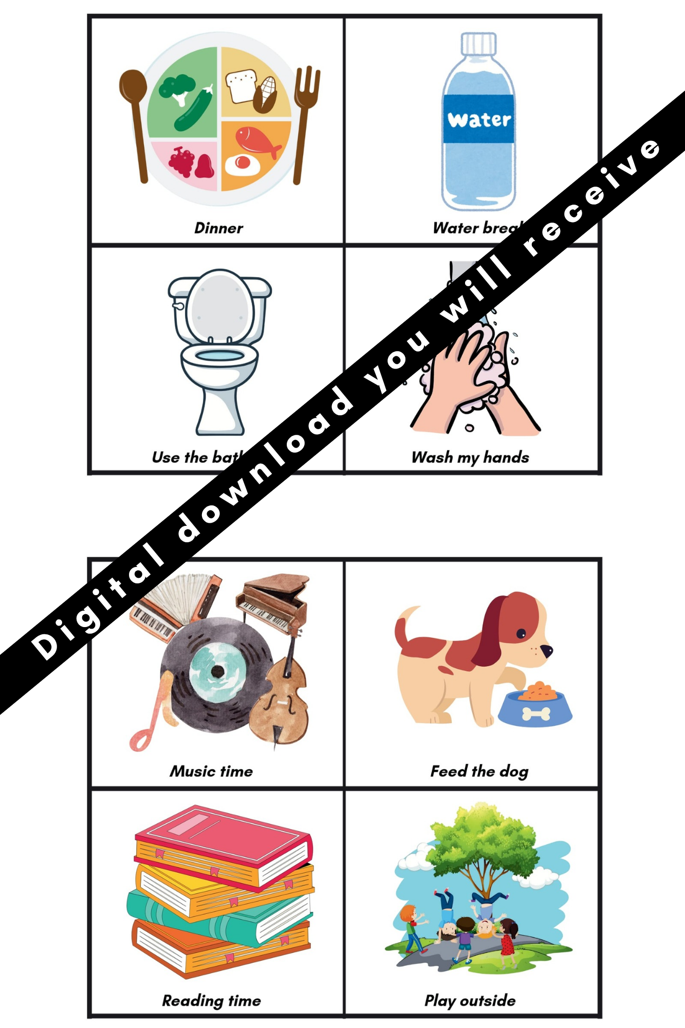 First Then Visuals Bundle PDF
